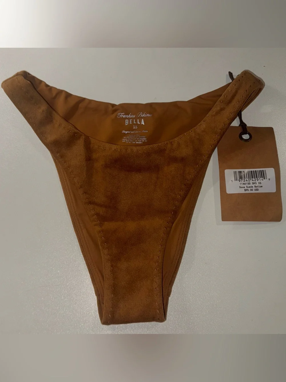 Bella Hadid x Frankies Bikinis Dove Suede Bikini Bottom | XS | NWT